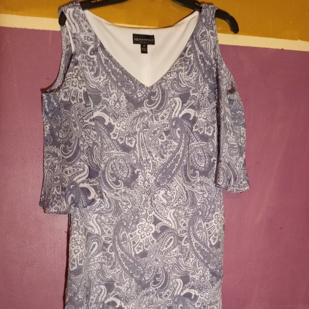 Connected Apparel Cold Shoulder Cape Dress F12 size 10